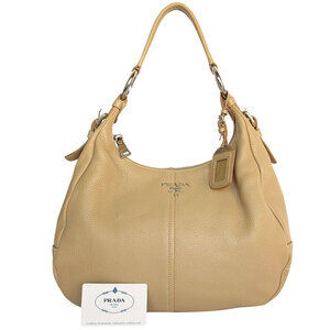 Prada Vitello Daino leather hobo bag Tan